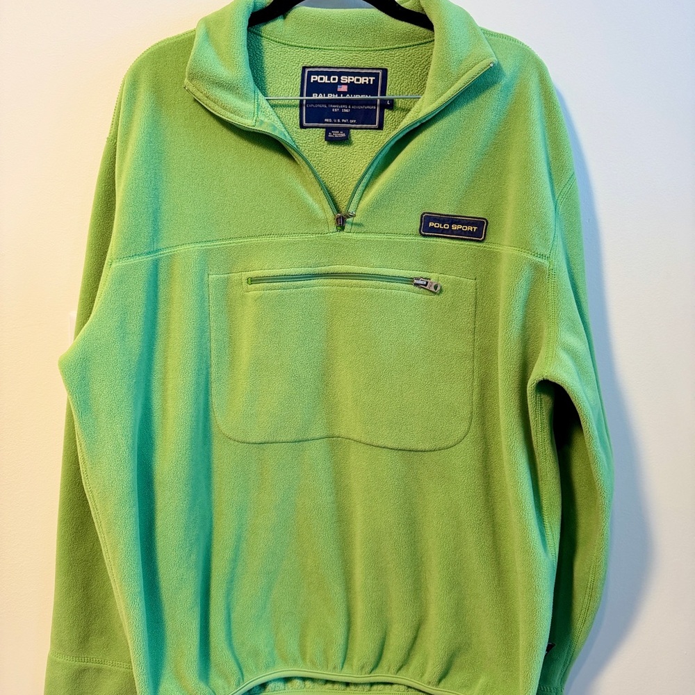 Ralph Lauren Polo Sport Men's Lime Green Zip-Up Sweater